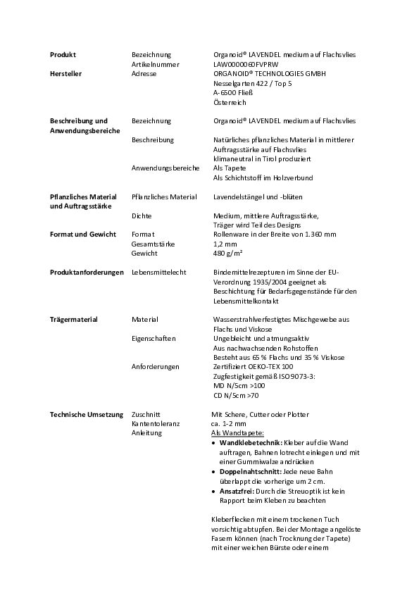LAW0000060FVPRW_Organoid®-LAVENDEL-medium-auf-Flachsvlies_Ausschreibungstexte.pdf